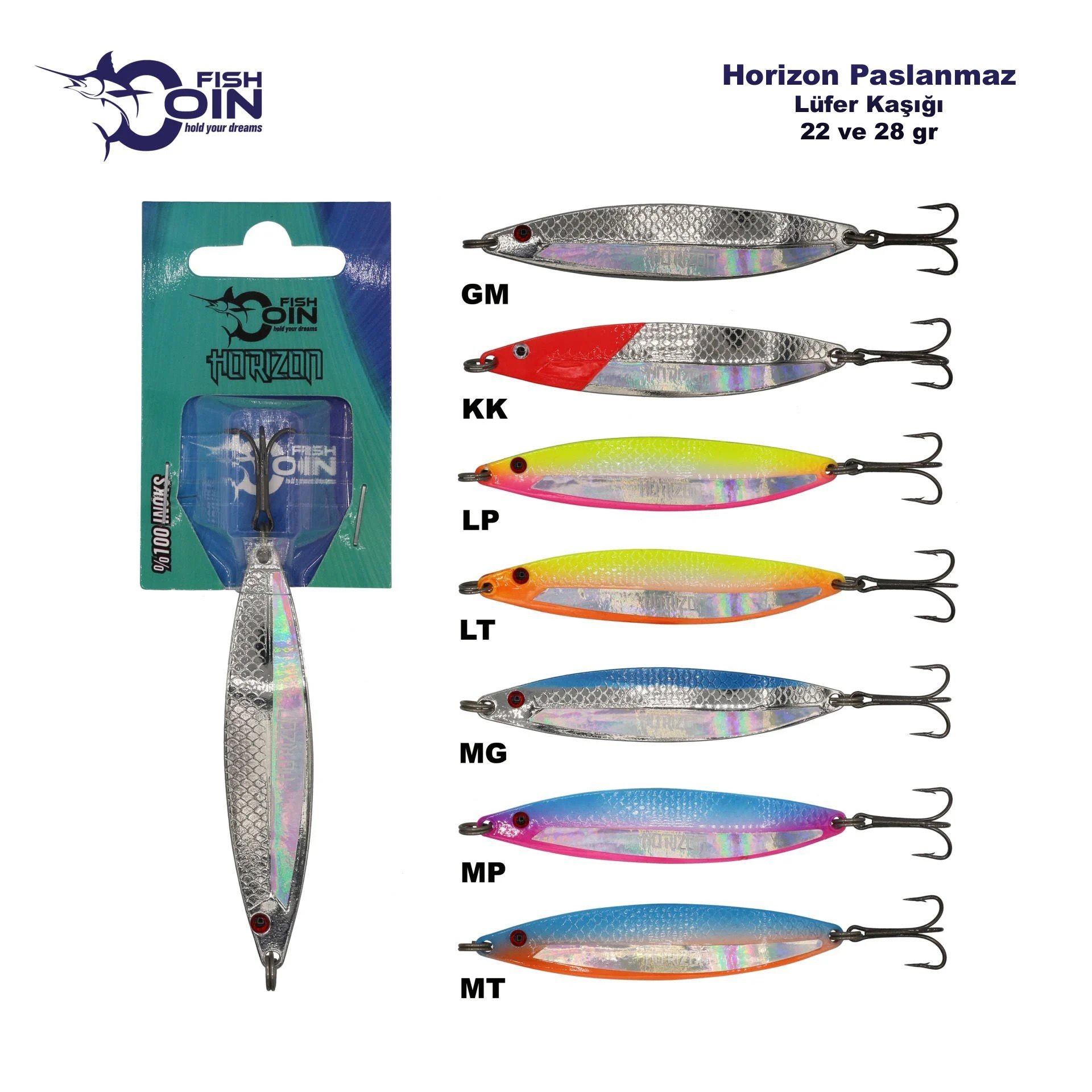 Fishcoin Horizon Paslanmaz Lüfer Kaşığı 22 GR
