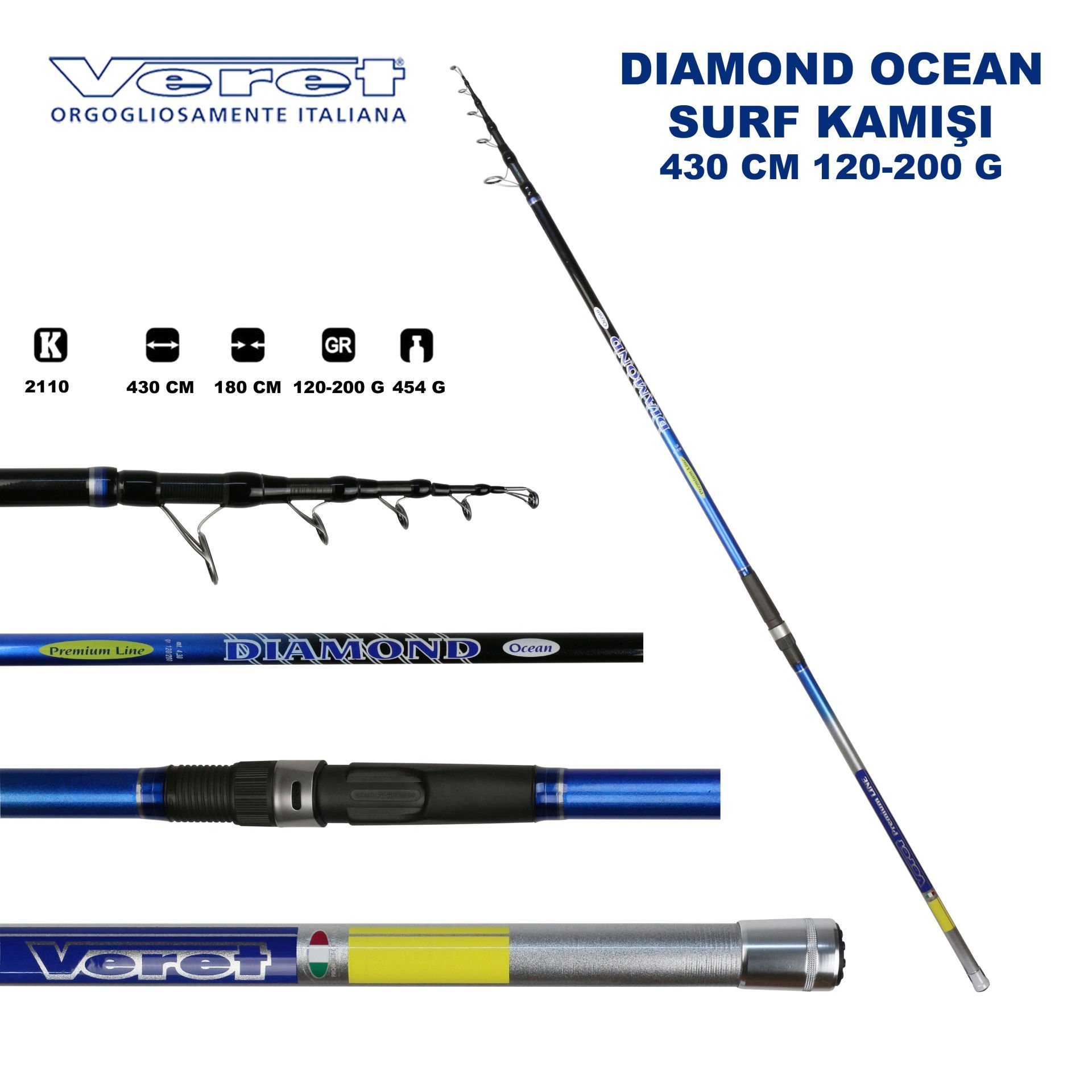 Veret Diamond Ocean 430 cm 120-200 g Surf Kamışı