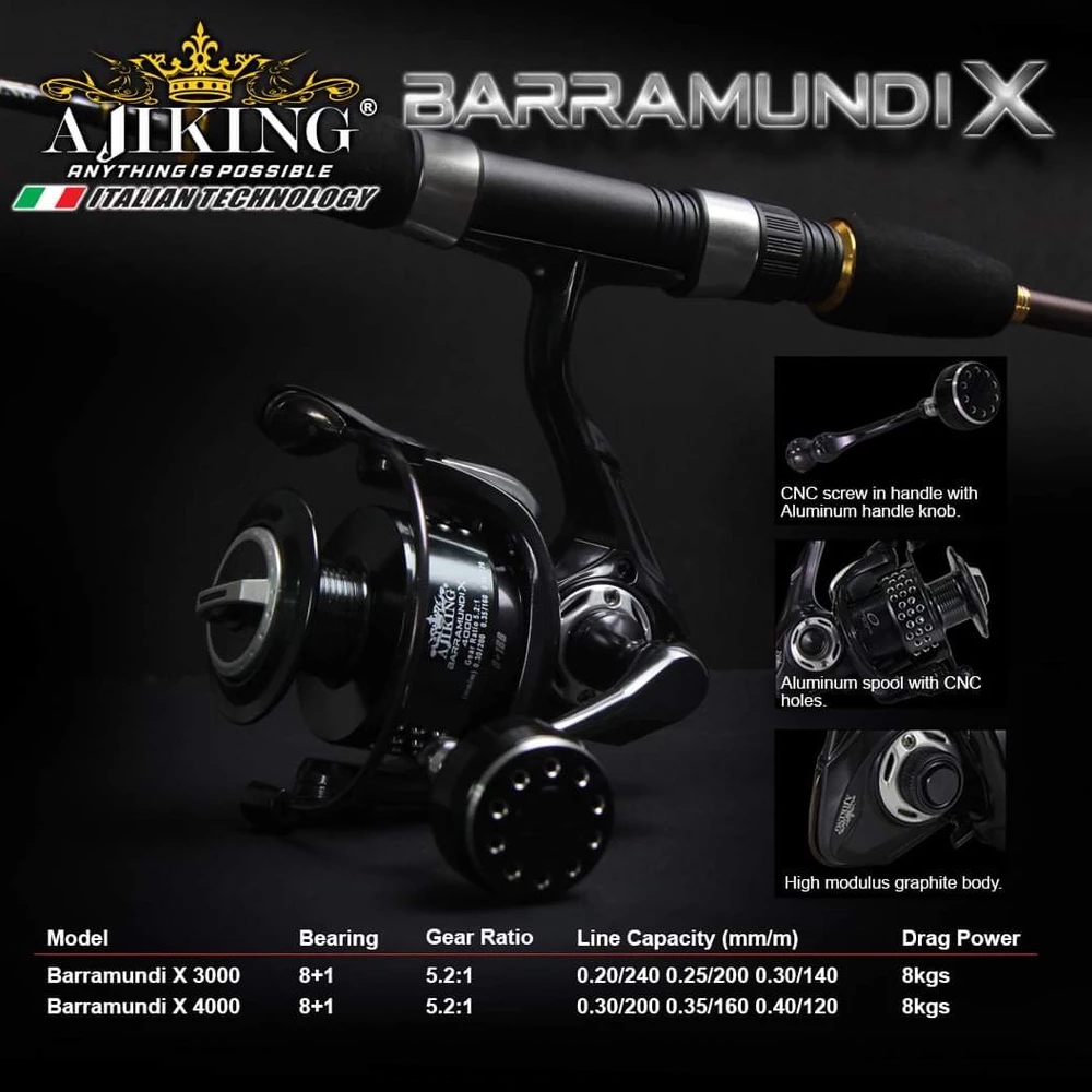 AJIKING Barramundi X3000 8+1BB Olta Makinesi