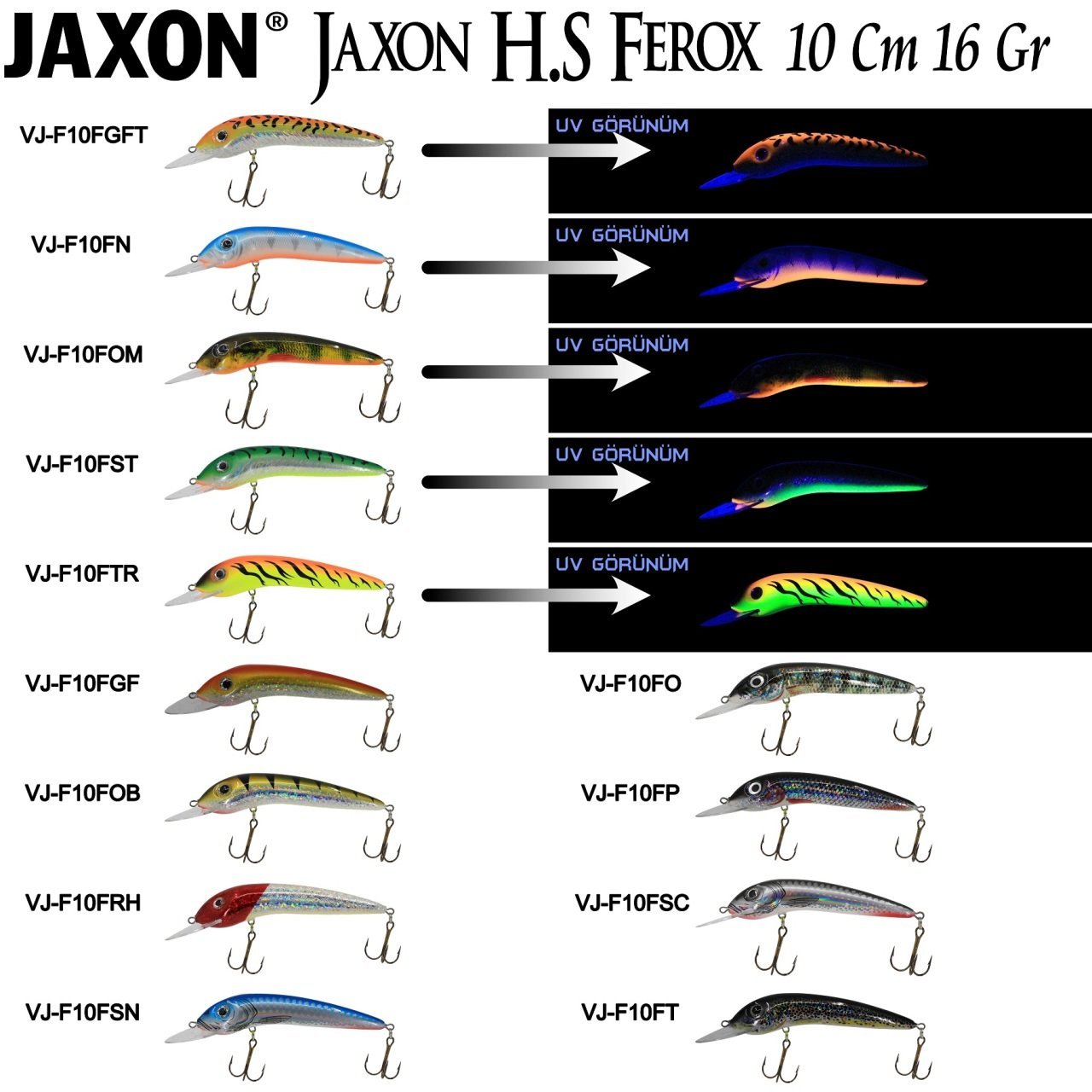 Jaxon H.S Ferox 10cm/16g Maket Balık
