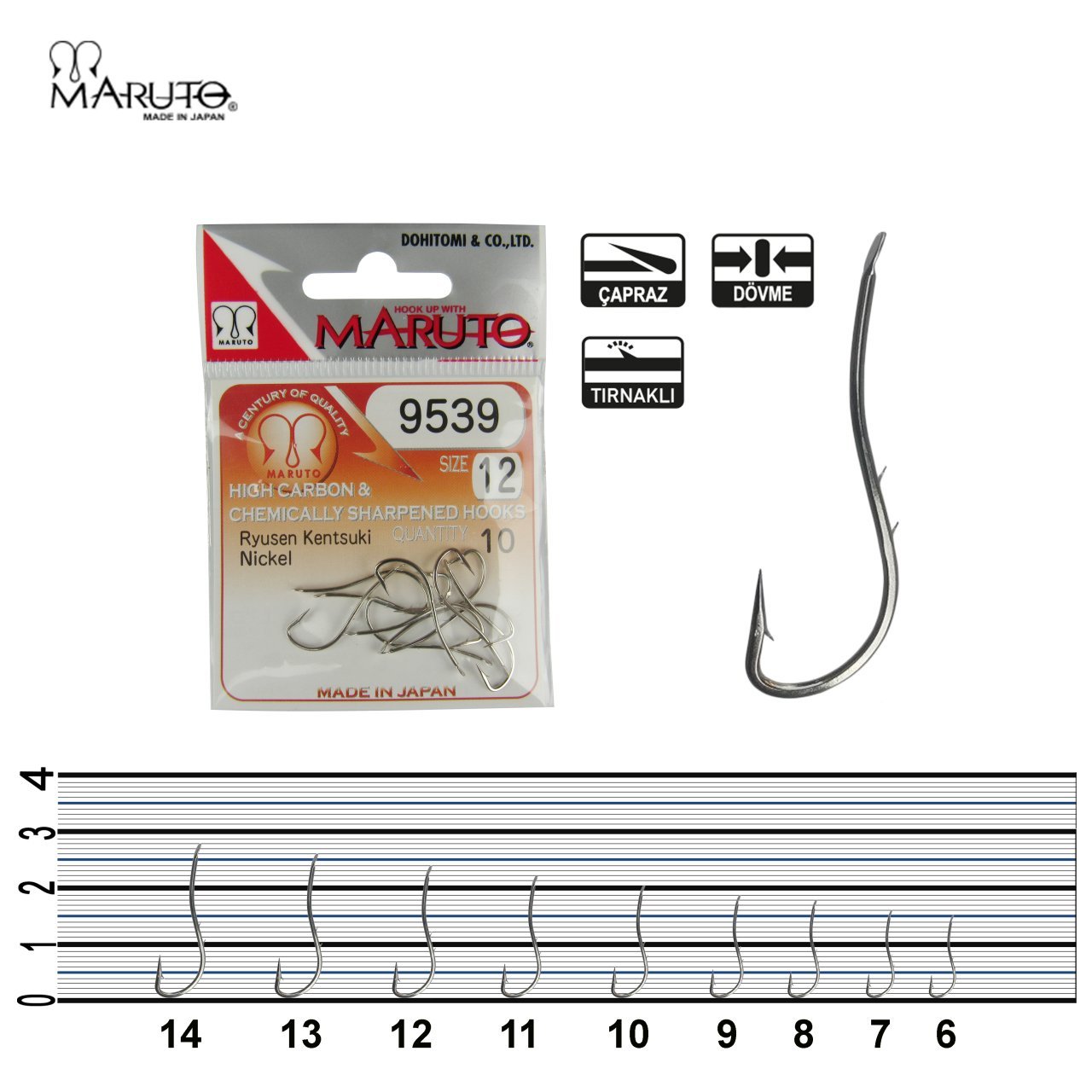 Maruto 9539 Nikel Olta İğnesi No:12 (10Pcs)