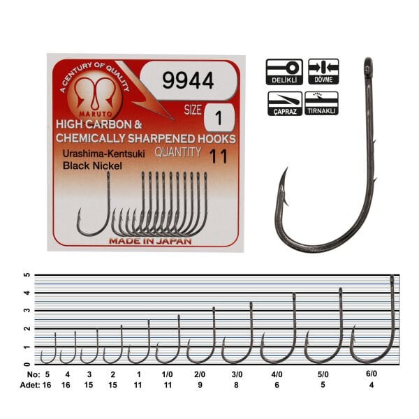 Maruto 9944 Bn Siyah Nikel Olta İğnesi