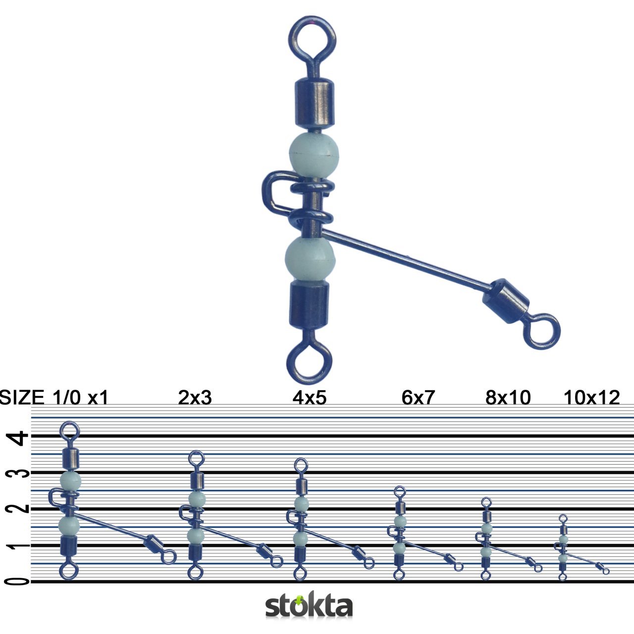 Inox Boncuk Uzun Bilyalı 3lü Fırdöndü 10'lu