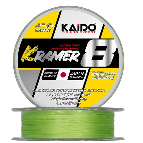 Kramer Japan 8X Braid 250 Mt Lime Green