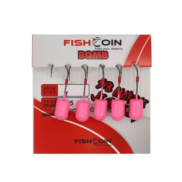 Fishcoin Bomb Jighead Pink Glow 8-2.5 gr