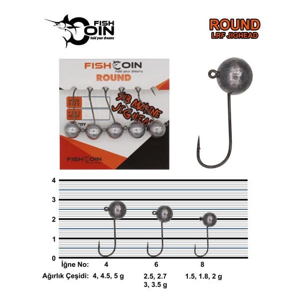 Fishcoin Round Jighead 6-3 Gr