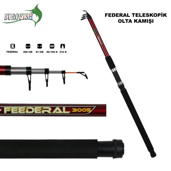 Federal Fiber Olta Kamışı 80-160 Gr KIRMIZI